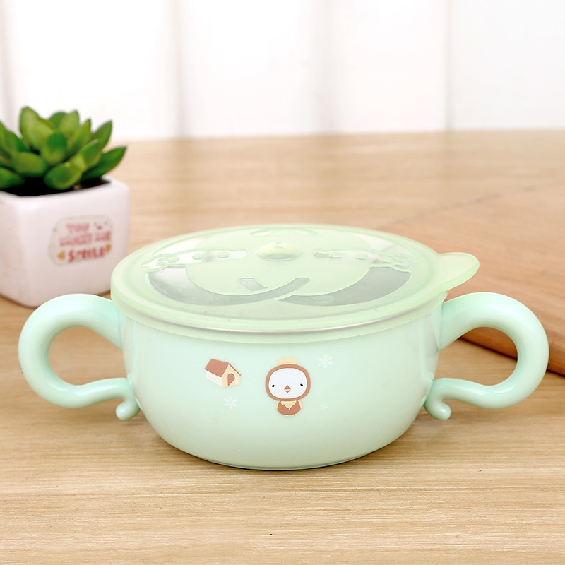 Fall Insulation Bowl Baby Double-Layer Insulation Bowl Baby Food Supplement Bowl