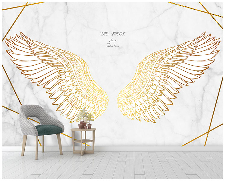 3d Angel Wings Wall Paper Background Wallpaper Mural 8d Wall Covering