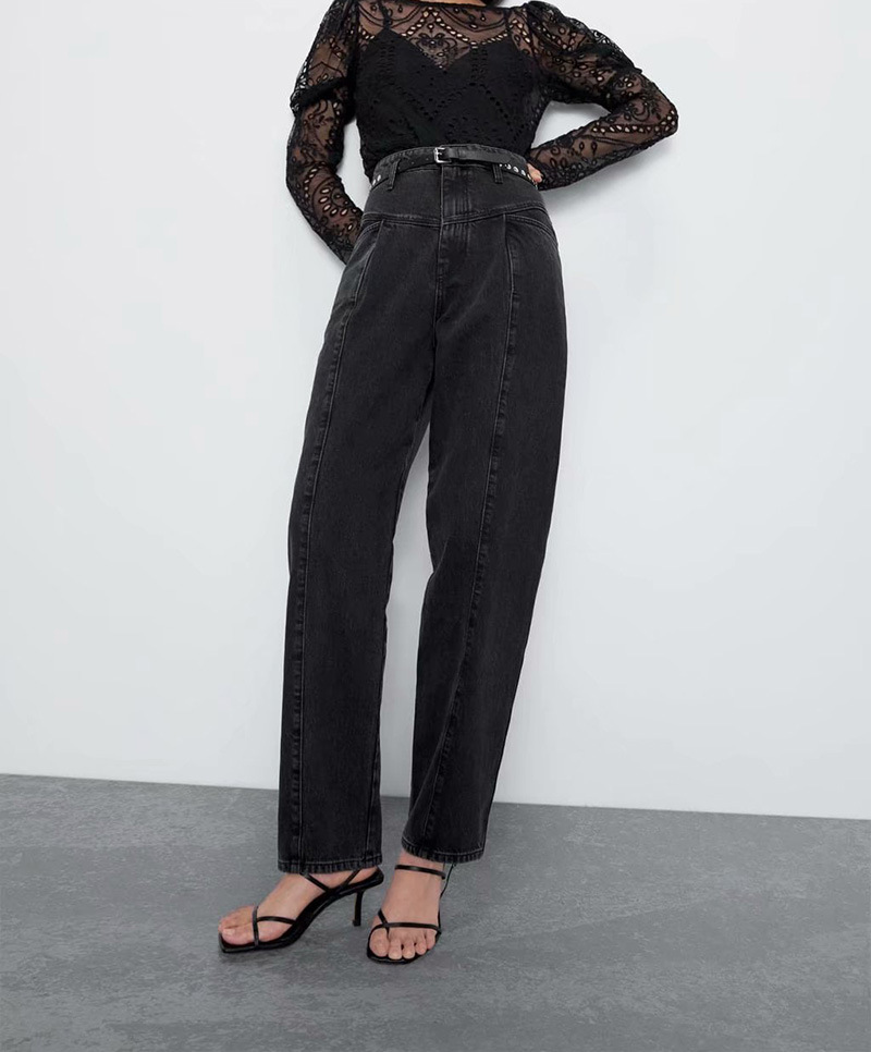 Daddy Harlan Jeans Women's Spring New High-Waist Loose Slim Small Straight Carrot Pants