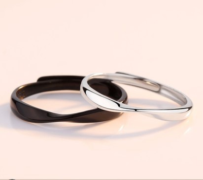 Silver S925 Adjustable Mobius Ring Live Mouth Model Original Niche Design Students