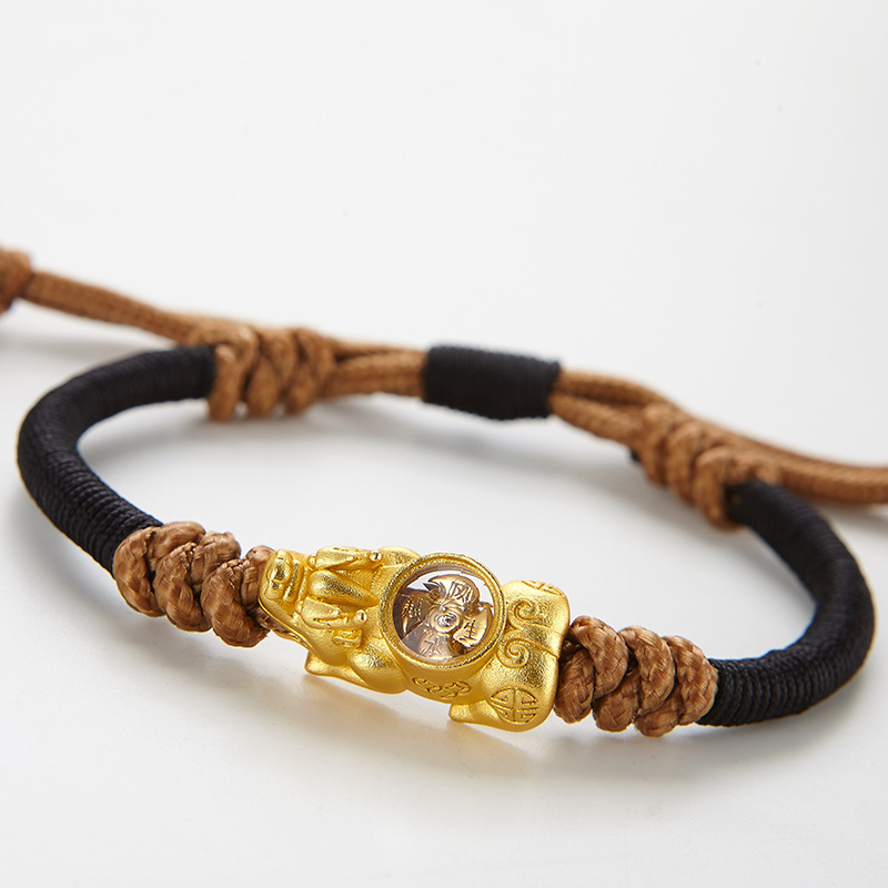 Braided Pure Copper Gold-plated Silver Brave Bracelet