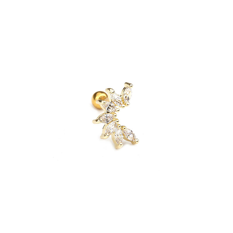 Stainless Steel Screw Ear Studs Zircon Ear Bone Studs Korean Version Of All-Match Fashion Ear Jewelry