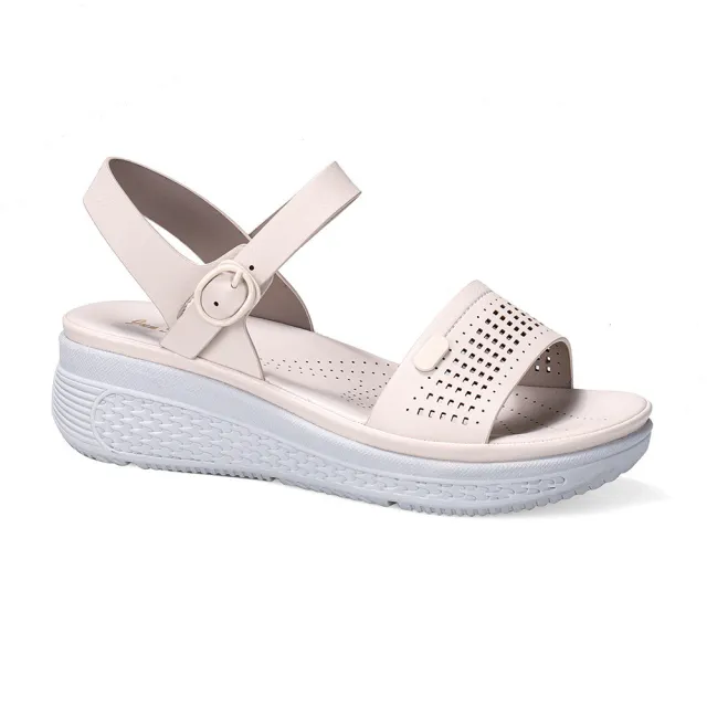 Hollow Wedge With Bohemian Sandals Women White - Shop at LoveMi