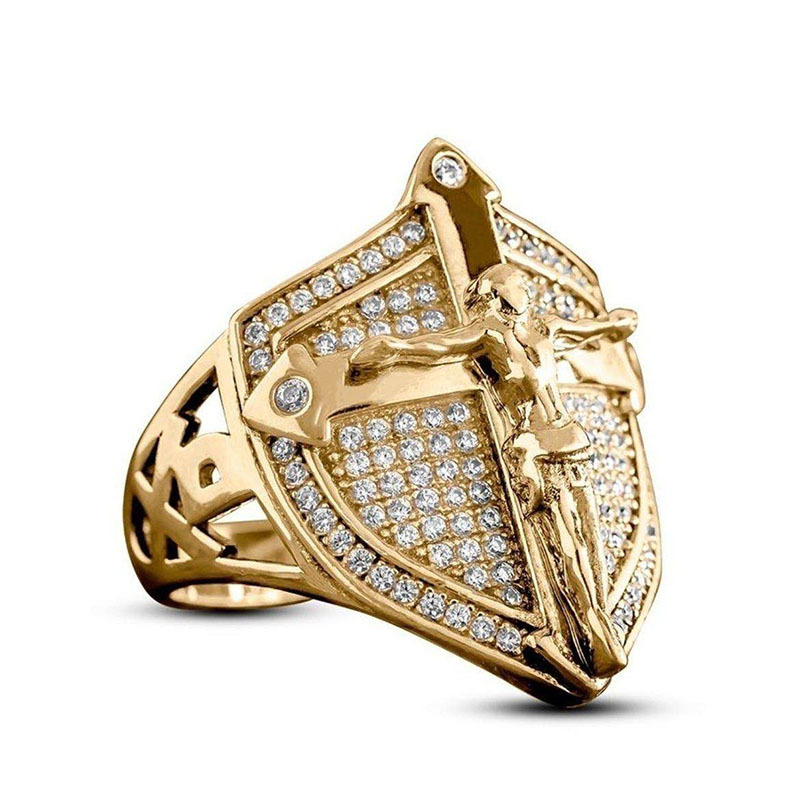 Cross Gold Ring European And American Men'S And Women'S Ring Wish Wholesale