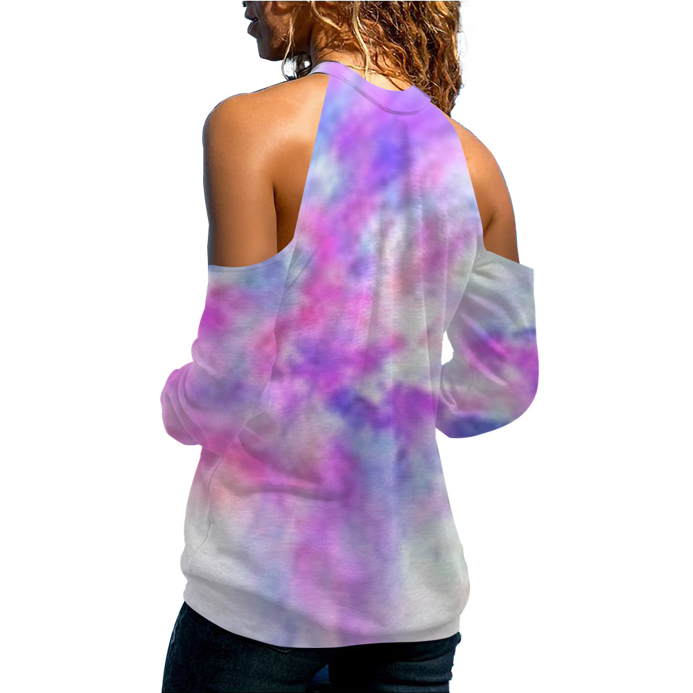 Ladies Printed Sexy Off Shoulder Sweatshirt