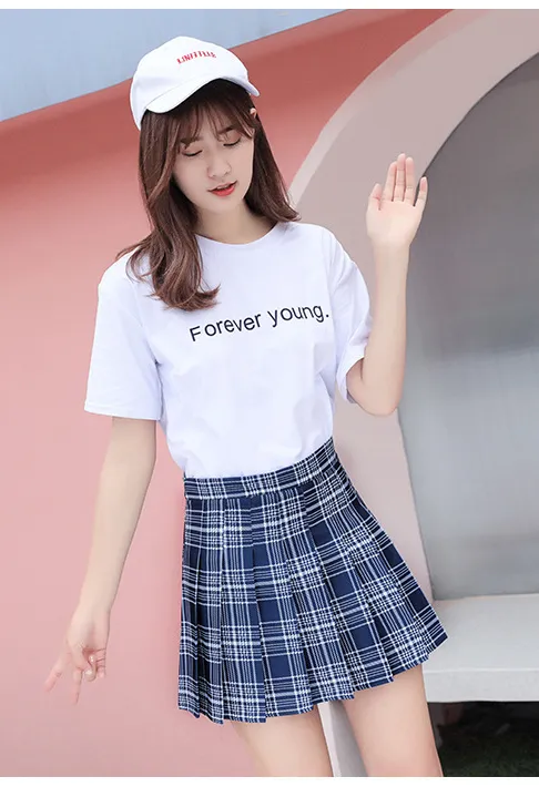 College Skirt Pleated Skirt Skirt - Navy