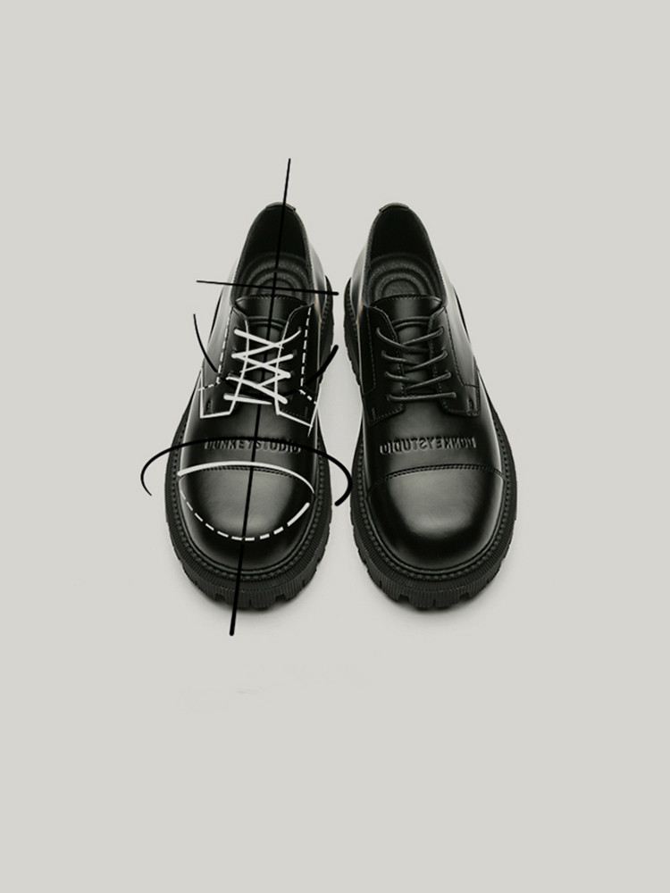 Casual Black Thick-heeled Shoes With Thick Soles And Big Toe Straps