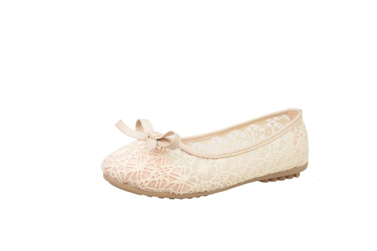 Ladies Mesh Lace Hollow Bowknot Work Shoes