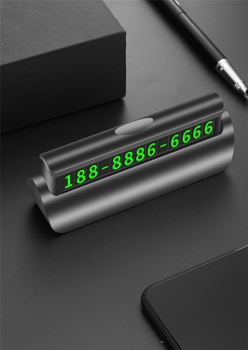 Temporary Parking SignMobile Phone Number PlateHidden LuminousCreative Car Interior Products