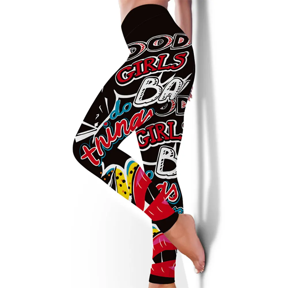 New Fitness High Elasticity Sweat-Absorbent Digital Printing Flower Butterfly
