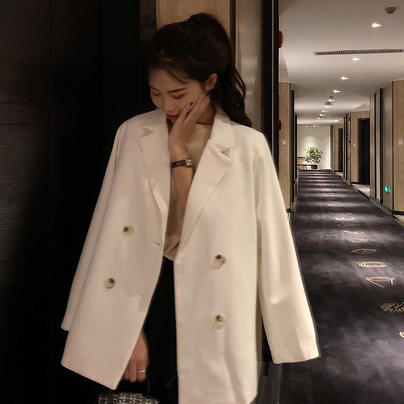 Design Sense Fashionable Foreign Style Loose Casual Small Suit Women''s Korean Autumn Temperament Splicing Cool Wind Suit Coat