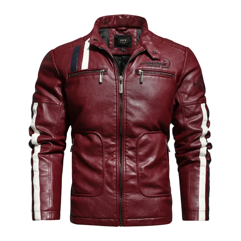 Men'S Leather Clothing Tide Motorcycle Jacket Washed Plus Cotton