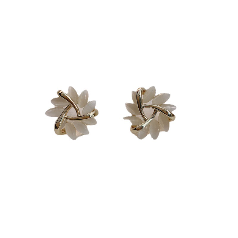 Opal Flower Stud Earrings
