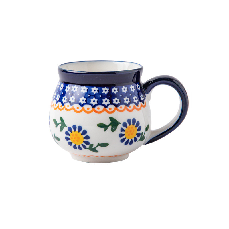 Yellow and blue mug