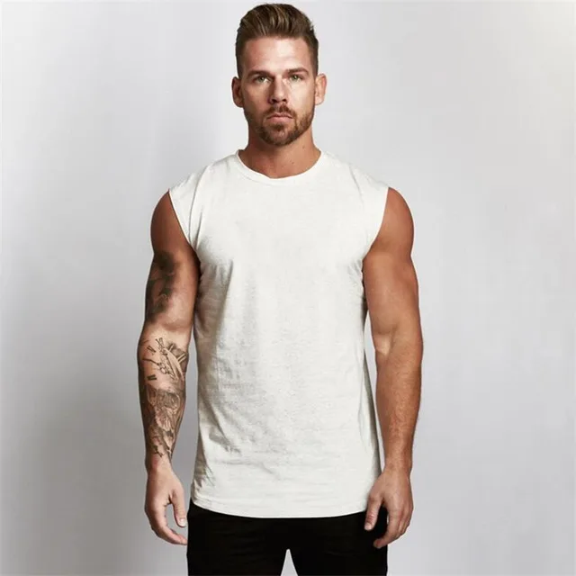 Gym Sleeveless Shirt Cotton Tank Top for Men Sportswear