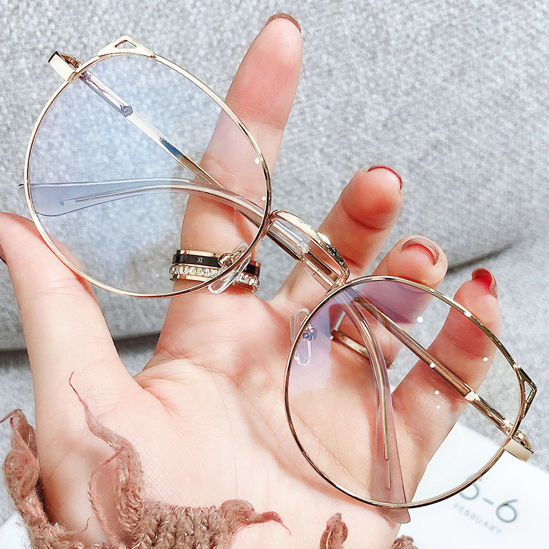 Title 3, Cat Ear Frame Anti-Blue Light Myopia Glasses Fi...