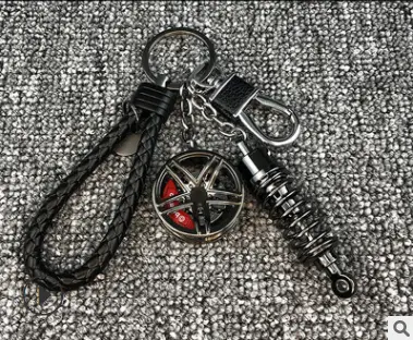 Car Trend Modified Wheel Shock Absorber Keychain, Turbo Key Chain Pendant, Personalized Gift Ornaments For Men And Women