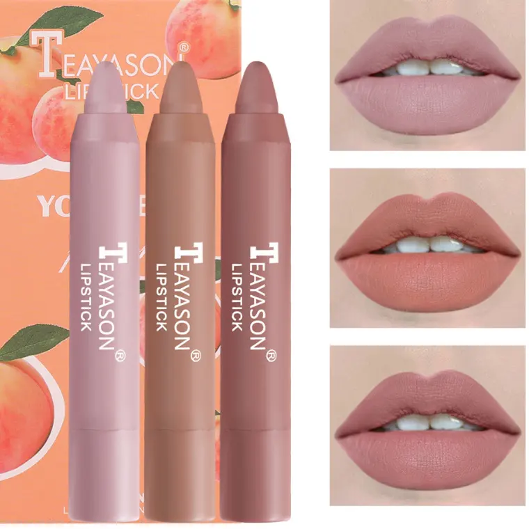 3 Packs of Matte Lipstick Velvet Pen Bean Paste