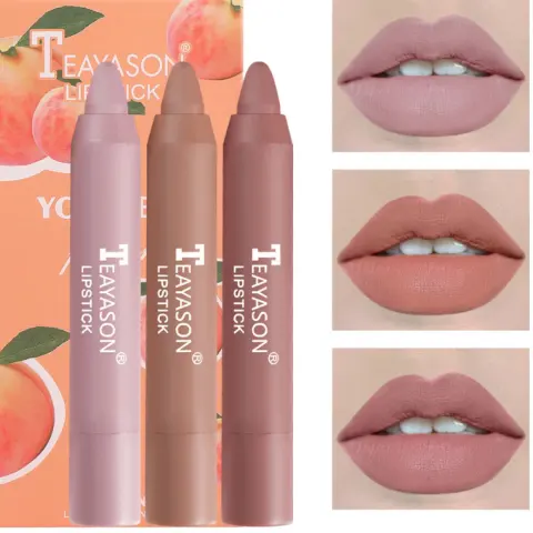 3 Packs of Matte Lipstick Velvet Pen Bean Paste