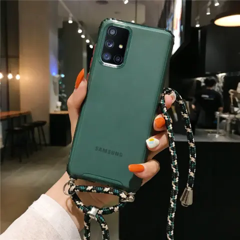 Samsung S20ultra Pure Color Lanyard Phone Case A51A70 Silicone