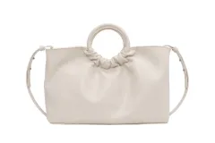 Popular New Trendy Fashion Net Red One-Shoulder Fold Casual Tote Bag - White - View 1