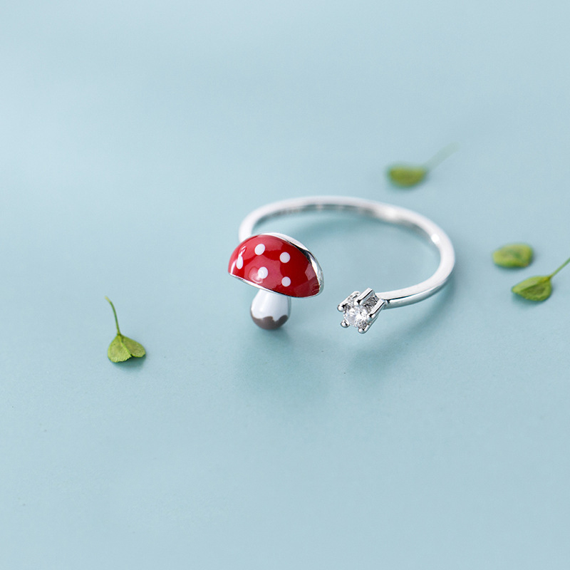Korean Version Of The Cute Little Mushroom Diamond Girl heart Adjustable Hand Jewelry