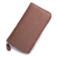 Large Capacity Women's Long Zipper Organ Card Holder With Multiple Card Slots - Coffee - View 1