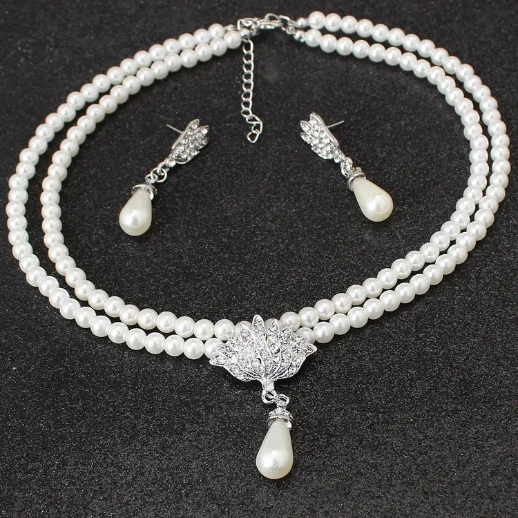 European And American Jewelry Bride Pearl Crystal