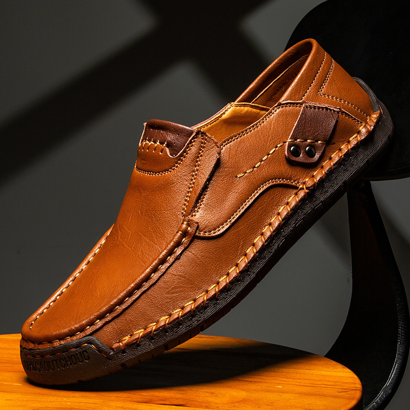 Large Size Men's Casual Leather Shoes British Style