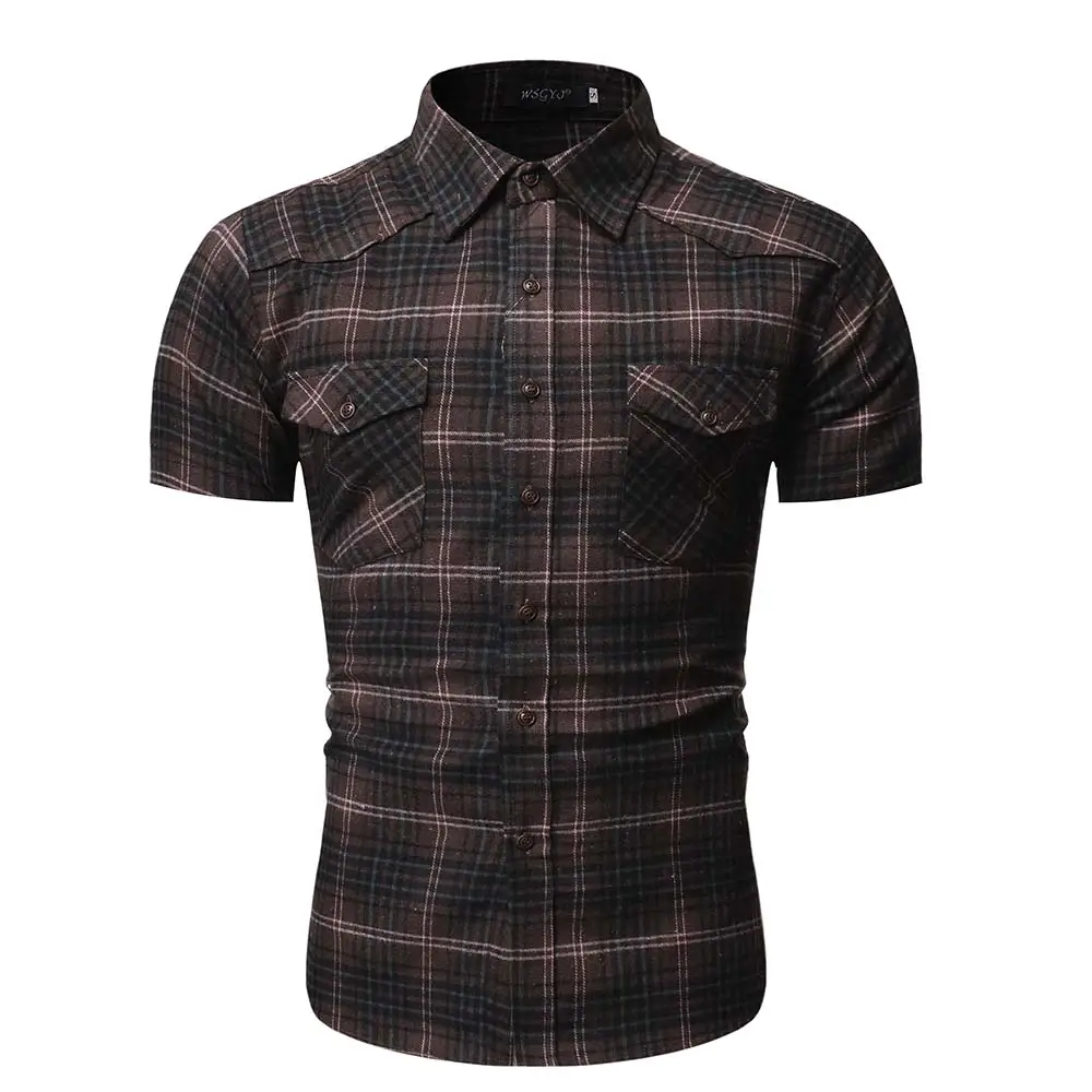 Men's Plaid Shirt Casual Style Plus Size