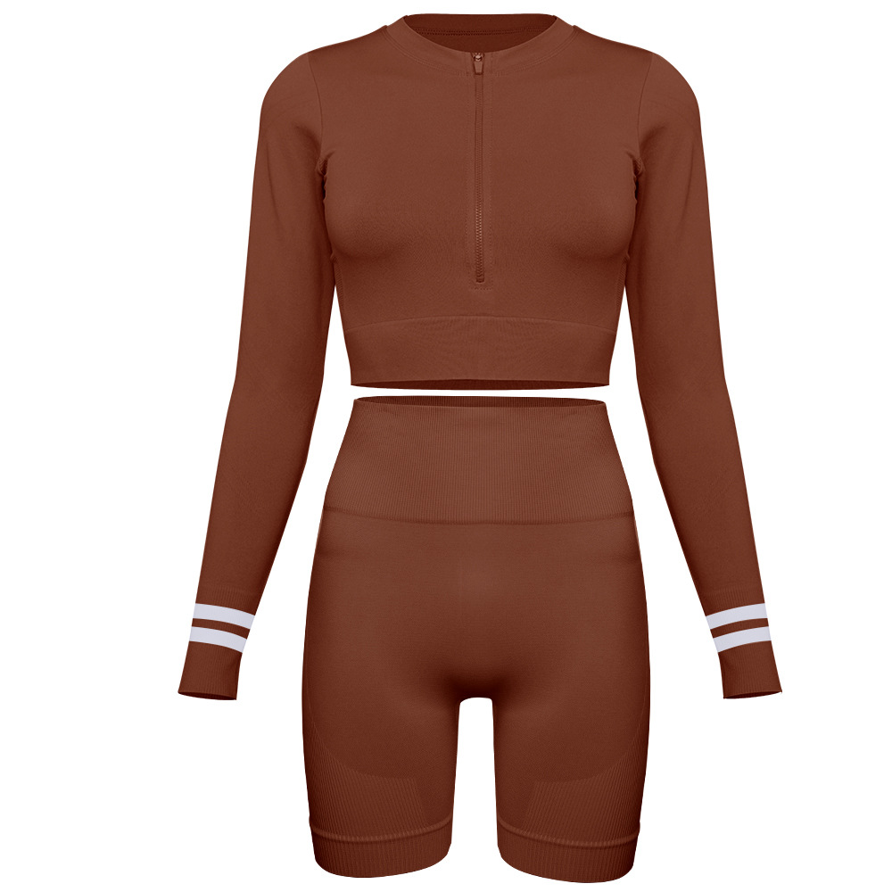 Tight Running Breathable Seamless Long-Sleeved Shorts Suit