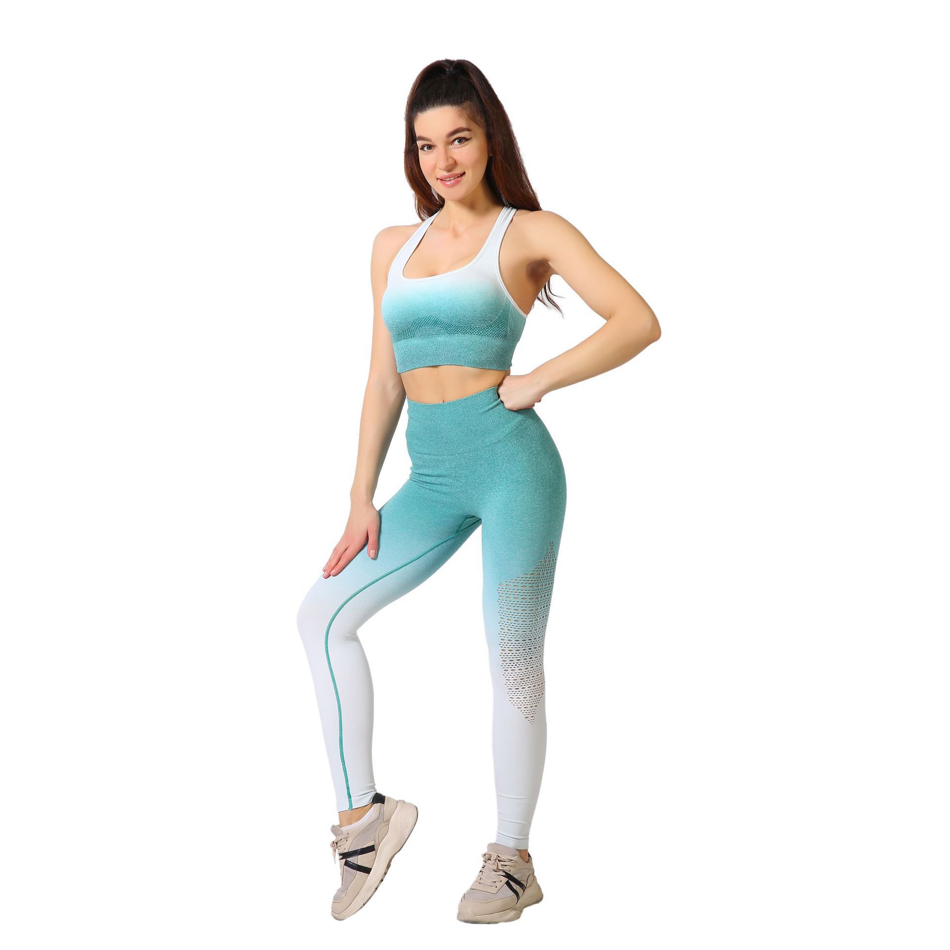 Peach Buttocks Gradient Outdoor Fitness Suit