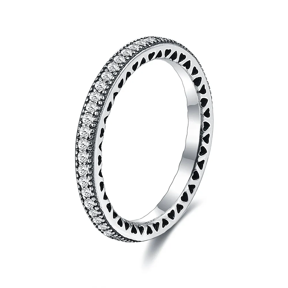 Full Diamond Proposal Ring Female 925 Silver