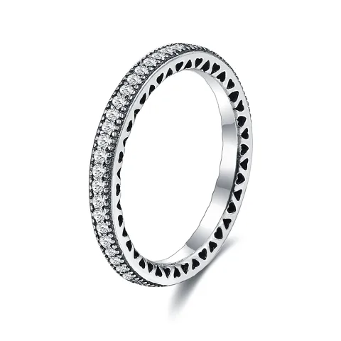 Full Diamond Proposal Ring Female 925 Silver