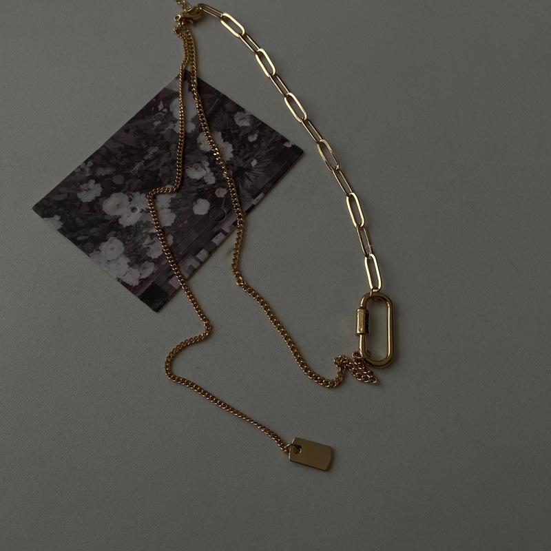 European And American Exaggerated Fashion Simple Personality Necklace Geometric Tassel Necklace