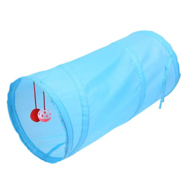 Pet supplies cat ring paper two way tunnel can accommodate folding cat channel Light Blue - Shop at LoveMi