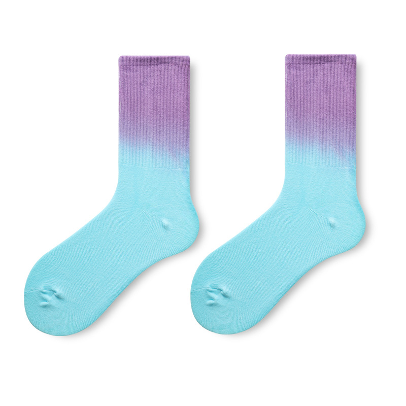 Title 1, Gradient Color Tie-dye HipHop Men And Women Socks 