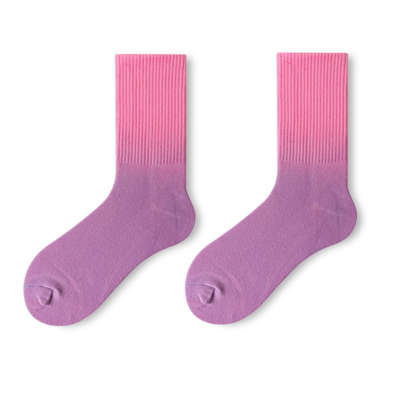 Title 3, Gradient Color Tie-dye HipHop Men And Women Socks 