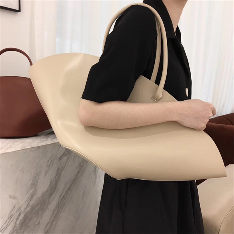 Simple Fashion Niche Female Bag Large Capacity Shoulder Bag Apricot - Shop at LoveMi