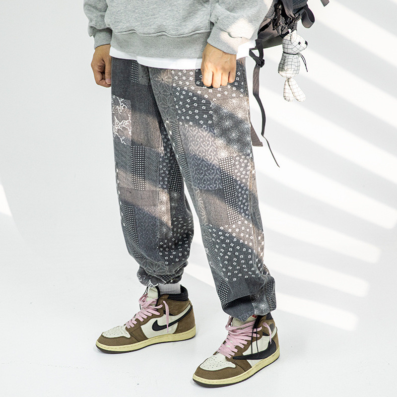 Baijiabu Cashew Flower Casual Pants Men's Trendy Beggar Pants