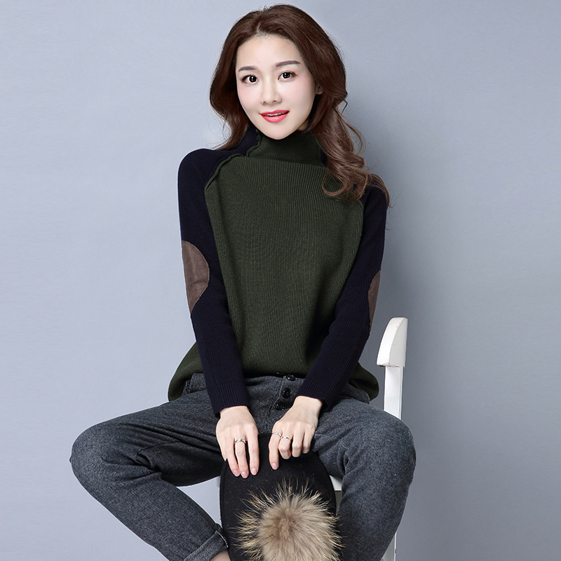 Title 2, High Collar Womens Collage Sweater for warmth ...