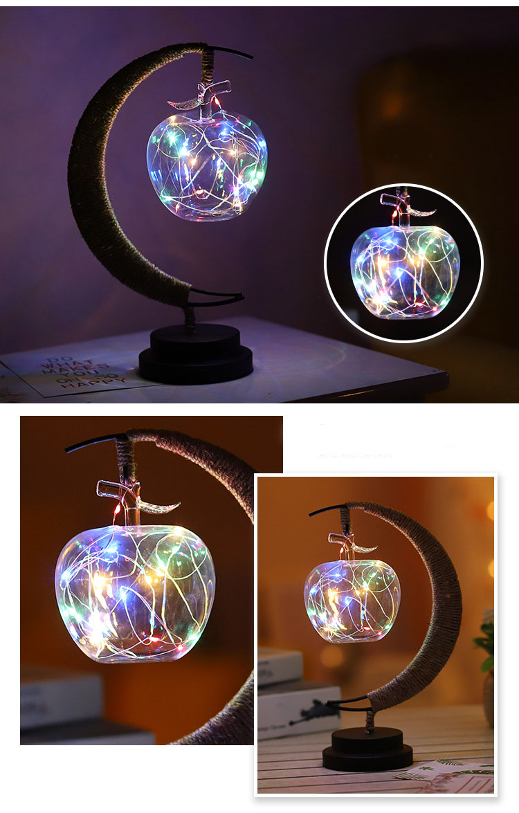 Led Moon Light Wrought Iron Ornament Light Star Shape Copper Wire Light Decorative Light USB Battery - Image 8