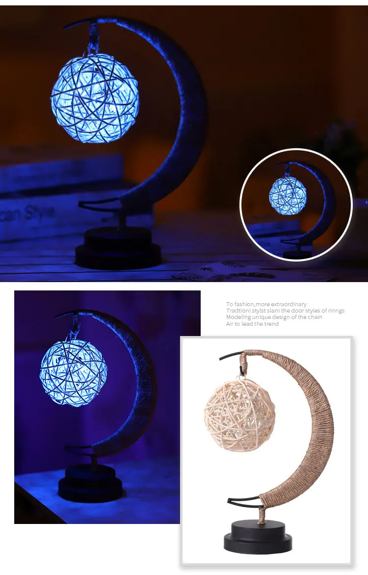 Led Moon Light Wrought Iron Ornament Star
