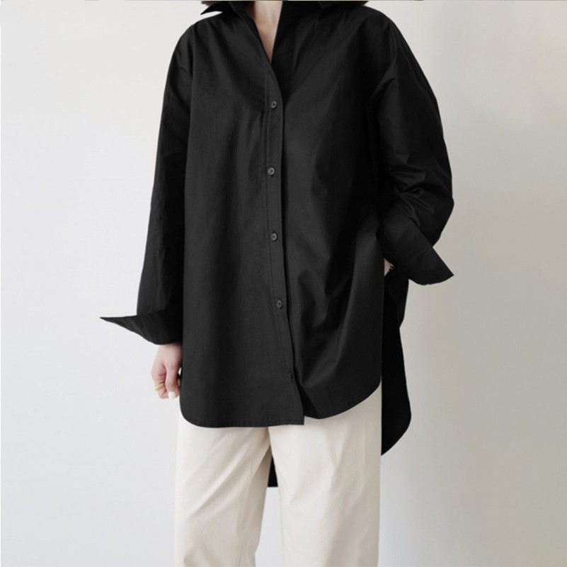 Inner Mid-length Loose Design Niche Stacking Shirt