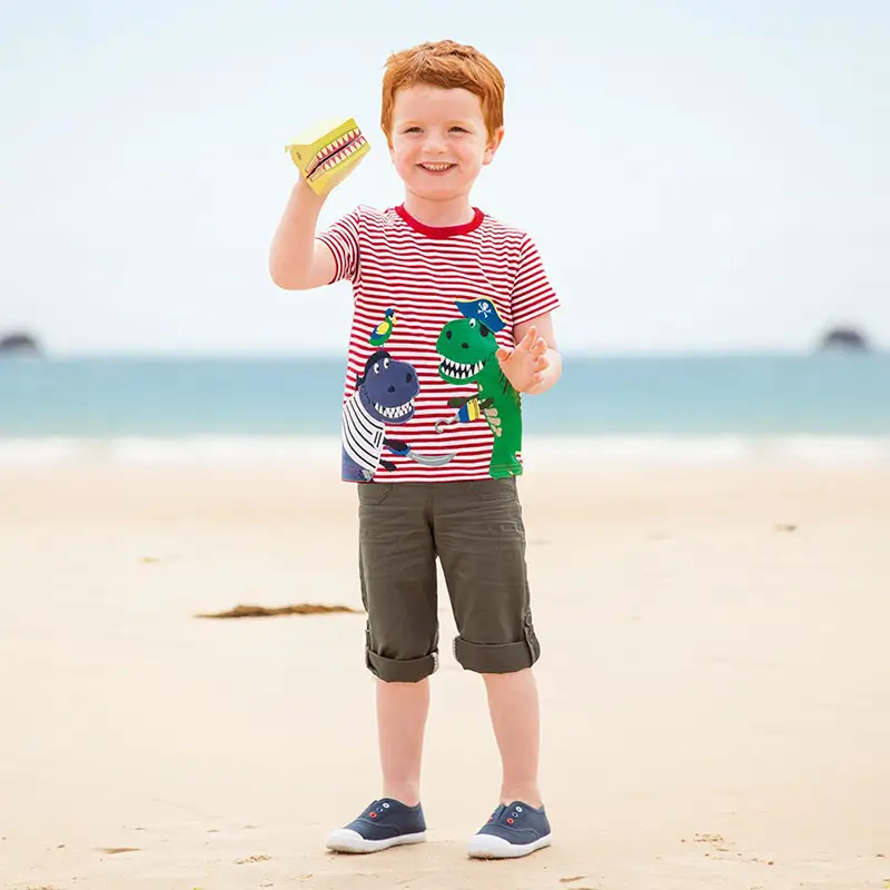 Summer New Children's Clothing Wholesale Children's Short-Sleeved T-shirt Middle And Small Children's Bottoming Shirt Cartoon Printed Cotton Round Neck Top