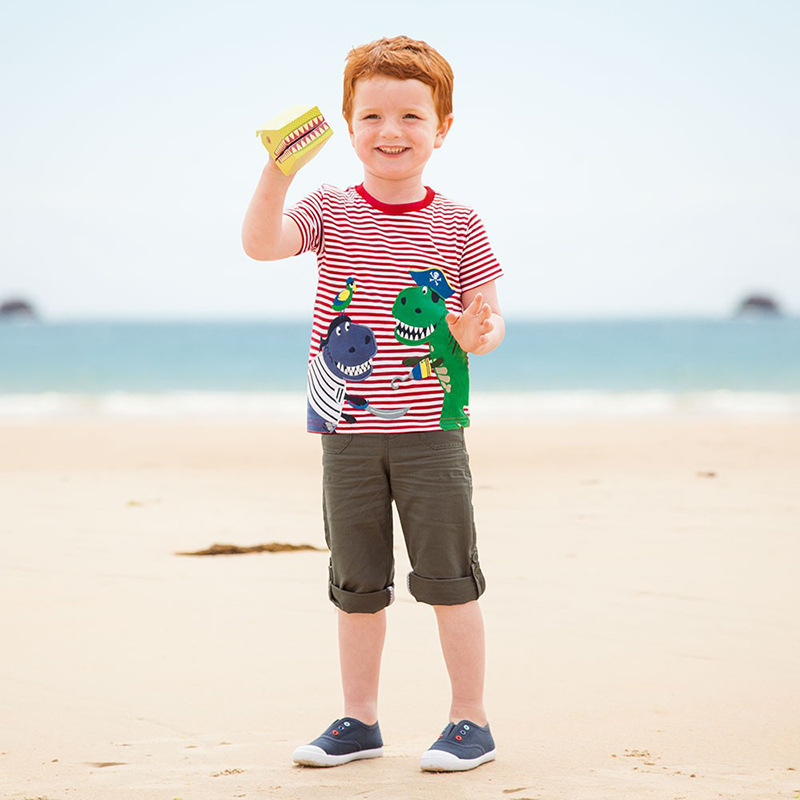  Summer New Children's Clothing Wholesale Children's Short-Sleeved T-shirt Middle And Small Children's Bottoming Shirt Cartoon Printed Cotton Round Neck Top