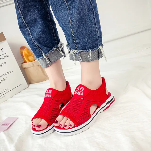 Sports Sandals Women's Mesh Soft Bottom Breathable Lightweight Women's Shoes Casual Red - Shop at LoveMi