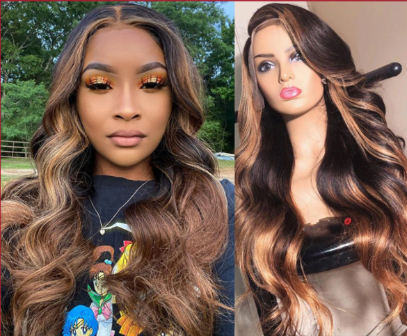 Wig European And American Long Curly Hair Wavy Curly Hair Front Lace African Women Chemical Fiber Wig Cover Gradient Wig - Shop at LoveMi