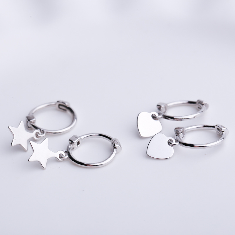 925 sterling silver mini cross ear bone buckle ear ring female Korean electroplated silver jewelry