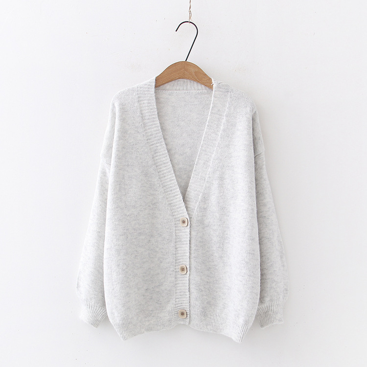 Loose Lazy Style Student Long-sleeved Knitted Cardigan